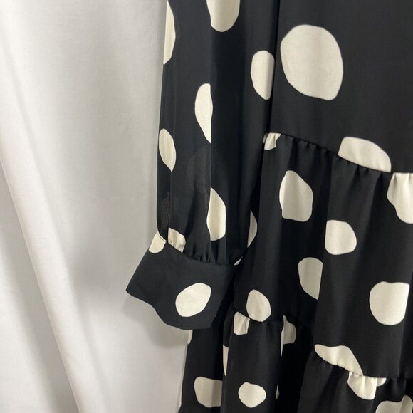 Who What Wear Black and White Polka Dot Baby Doll Dress Womens Size S - Picture 2 of 8